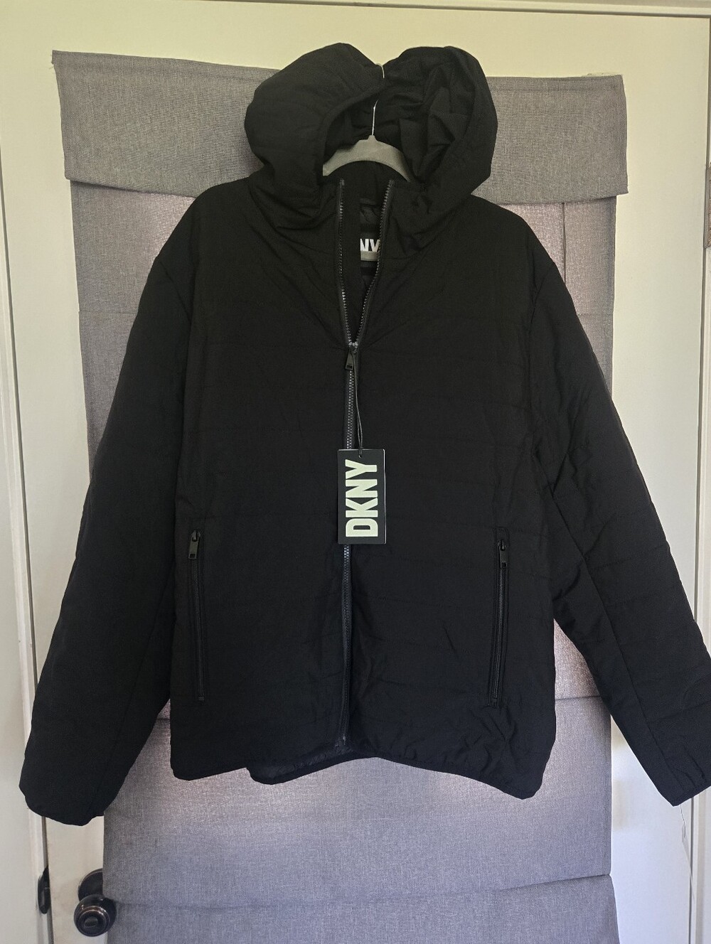 DKNY Puffer Jacket Size XL Men's Black Lightweight